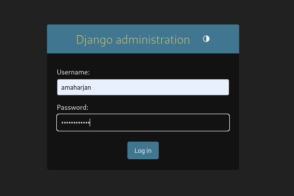 django admin login form