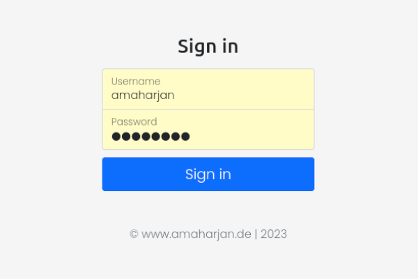 admin login page