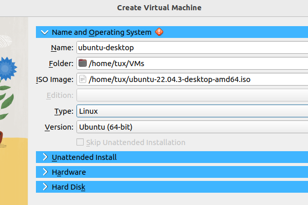 Create virtual machine