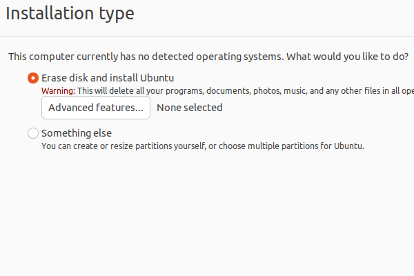 Ubuntu erase disk and install ubuntu