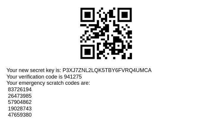 Linux SSH server Google Authenticator QR code