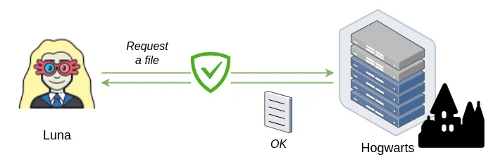 SSH Architecture - second scenario - Luna requests file from the SSH server