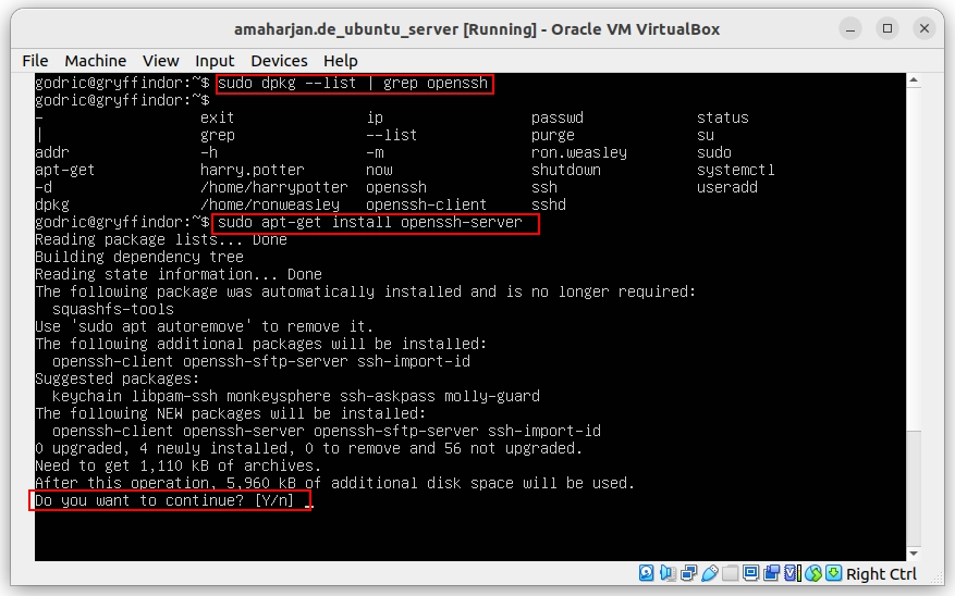 OpenSSH Server installation on Ubuntu - 1