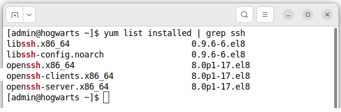 Verifying SSH installation on Fedora