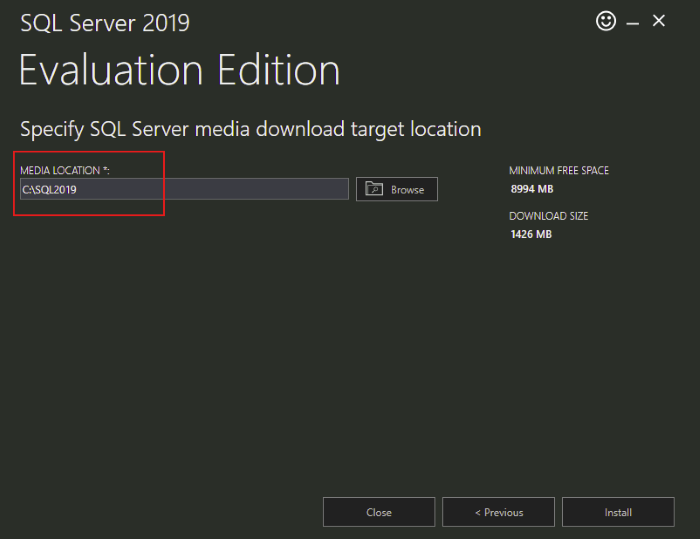 MSSQL 2019 setup step 2