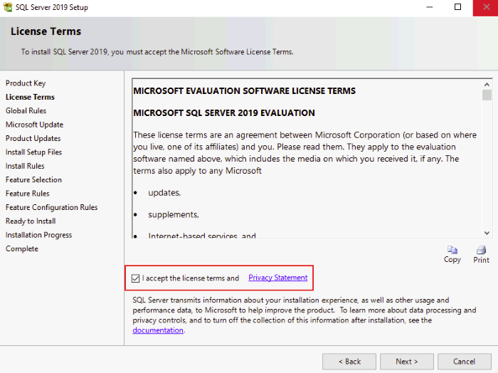 MSSQL 2019 setup step 5