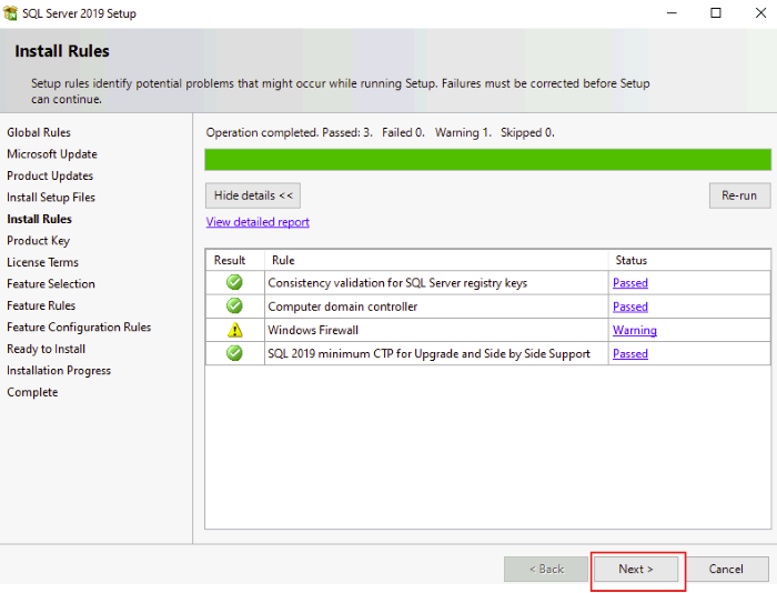 MSSQL 2019 setup step 6