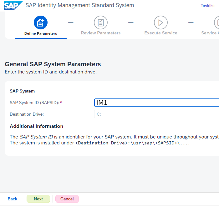 SAP IDM 8 setup step 6