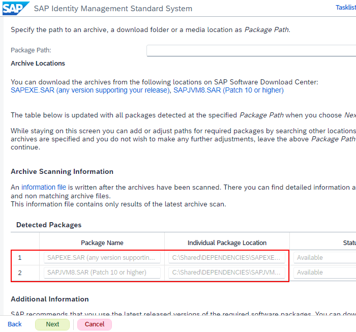 SAP IDM 8 setup step 8