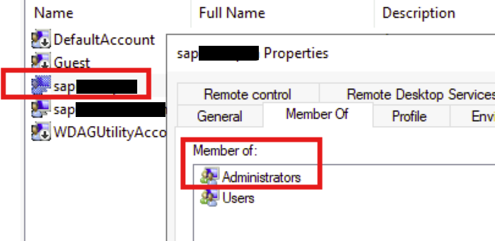 SAP IDM windows server administrator group.