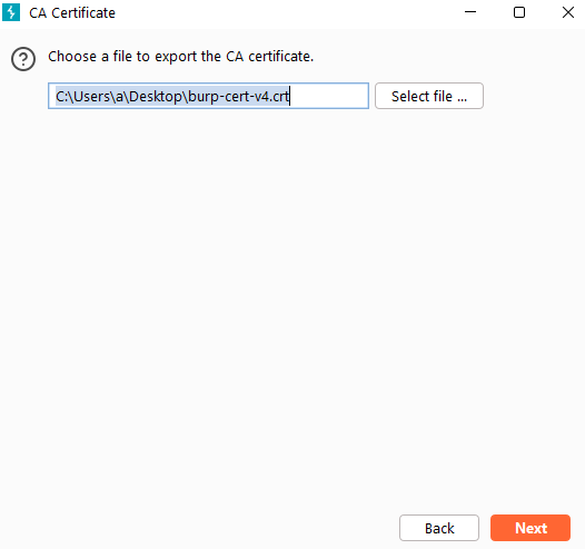 Burp Suite - Import / export CA certificate
