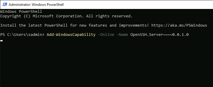Image 1 for Install SSH Server - Windows Server